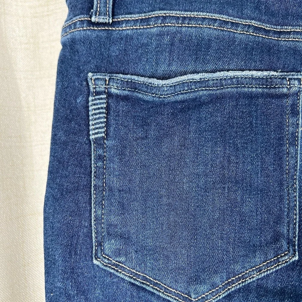 PAIGE Cindy High Rise‎ Straight Jeans 29 Mel Destroyed Hem Raw Hem Ankle